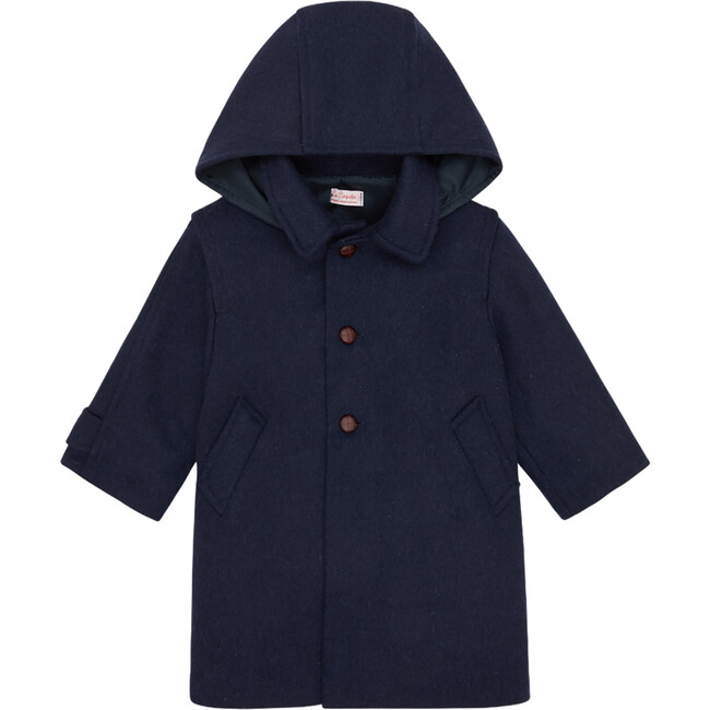 Navy Loden Wool Kids Coat