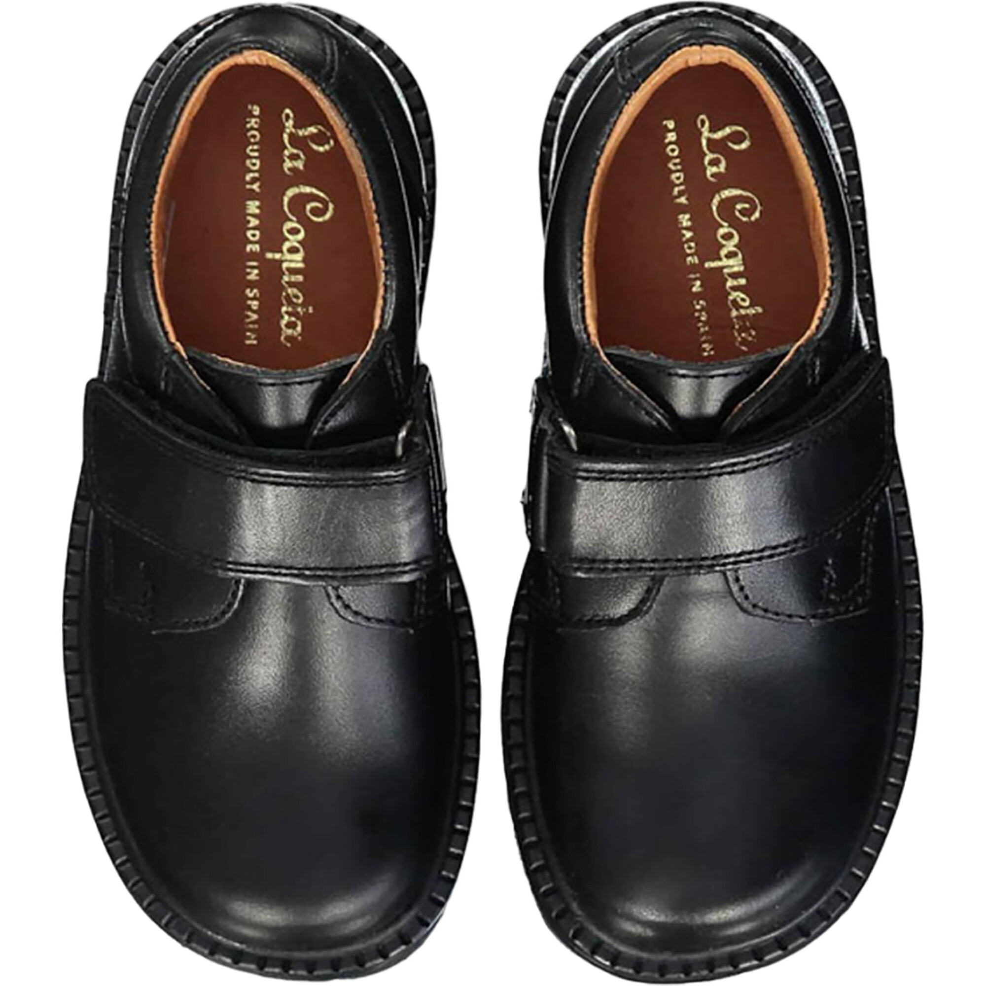 Black Leather Boy Classic School Shoes - Dress Shoes - 1