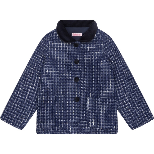 Navy Check Gabriella Girl Jacket