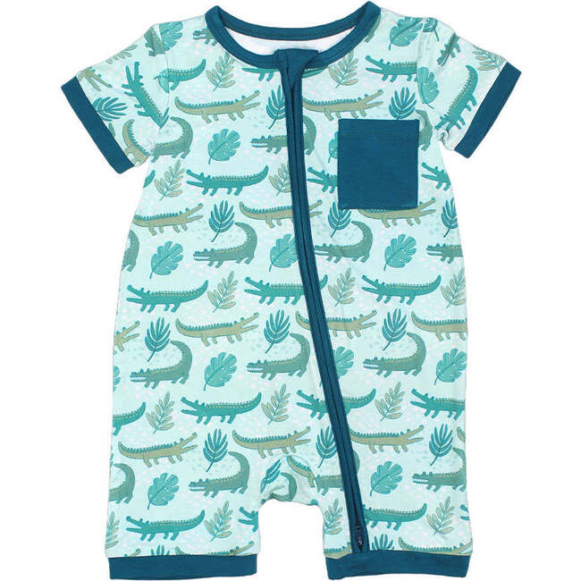 Later Gator Bamboo Baby Shortie Romper Green