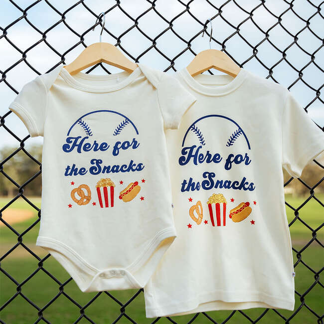 Here For the Snacks Cotton Baby Onesie White/Multi - Onesies - 2
