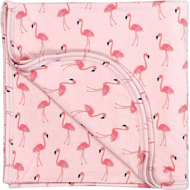 Fancy Flamingos Luxury Bamboo Blanket Pink