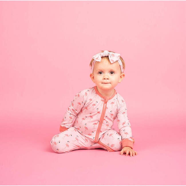 Fancy Flamingos Bamboo Convertible Baby Pajamas Pink - Footie Pajamas - 2