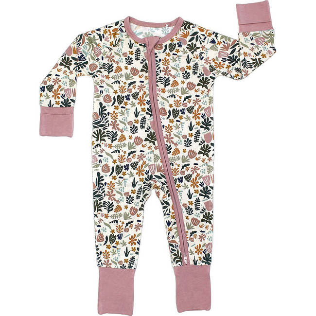 Tropical Paradise Bamboo Convertible Baby Pajamas Beige/Multi