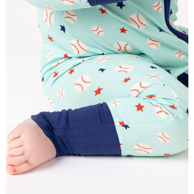 Baseball Buddies Bamboo Convertible Baby Pajamas Blue/Multi - Footie Pajamas - 3