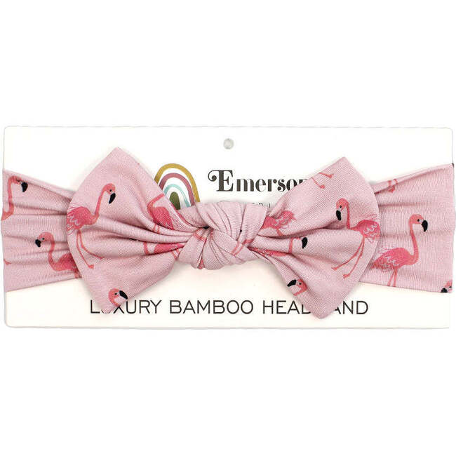 Fancy Flamingos Bamboo Baby Headband Pink