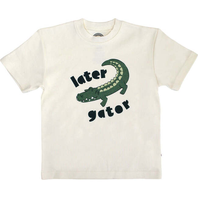 Later Gator Cotton Toddler Short Sleeve Shirt White/Multi