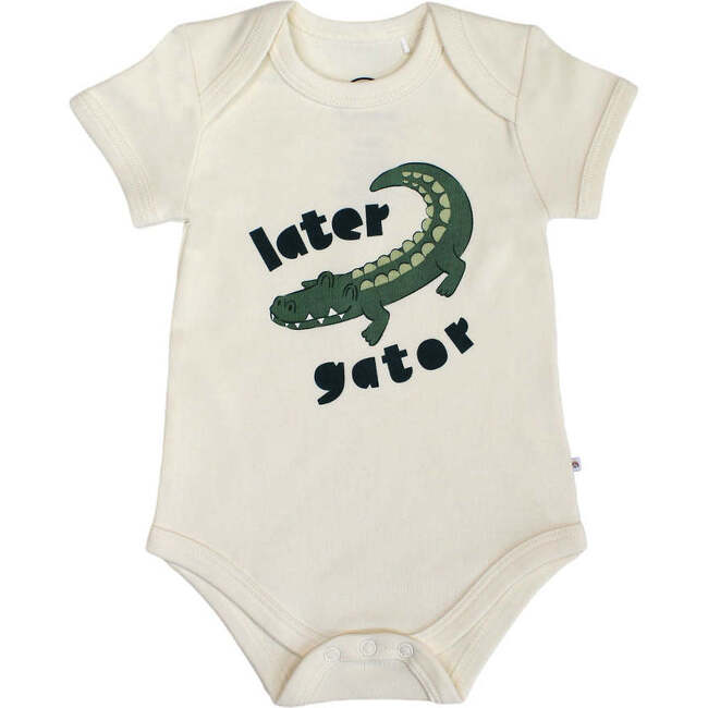 Later Gator Cotton Baby Onesie White/Multi