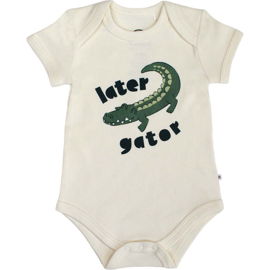 Later Gator Cotton Baby Onesie White/Multi - Onesies - 1