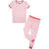 Fancy Flamingos Two-Piece Bamboo Short Sleeve Kids Pajama Pants Set Pink - Mixed Apparel Set - 1 - thumbnail