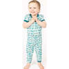 Later Gator Two-Piece Bamboo Short Sleeve Kids Pajama Pants Set Green - Mixed Apparel Set - 2