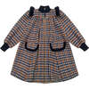 Go All Out Coat, Navy & Chestnut Check - Coats - 1 - thumbnail