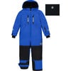 Hooded One-Piece Technical Snowsuit, Royal Blue - Snowsuits - 1 - thumbnail