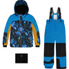 Storm Print Detachable Hood 2-Piece Snowsuit, Royal Blue - Snowsuits - 1 - thumbnail