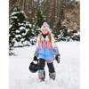 Retro Flowers Print Color-Block Hooded 2-Piece Technical Snowsuit, Multicolors - Snowsuits - 2