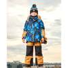 Storm Print Detachable Hood 2-Piece Snowsuit, Spice - Snowsuits - 2