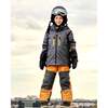 Hooded 2-Piece Technical Snowsuit, Gray & Tan - Snowsuits - 2