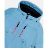 Marble Print Hooded 2-Piece Technical Snowsuit, Air Blue & Multicolors - Snowsuits - 6