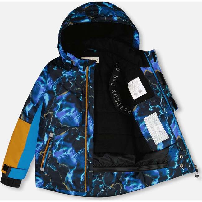 Storm Print Detachable Hood 2-Piece Snowsuit, Spice - Snowsuits - 3