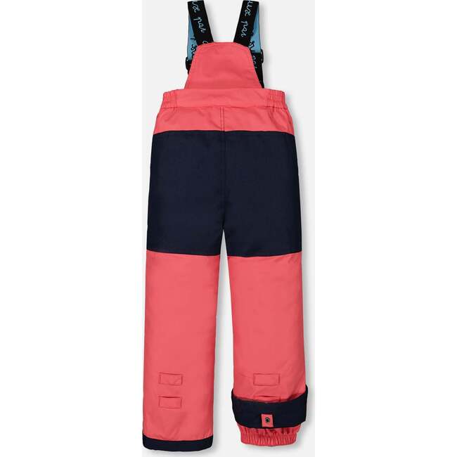 Unicorn Print Detachable Hood 2-Piece Snowsuit, Navy & Coral - Snowsuits - 6