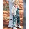 Flowers Print Muslin Sleeveless Ruffle Strap Overall, Teal - Overalls - 2