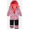 Marble Print Detachable Hood One-Piece Snowsuit, Multicolors - Snowsuits - 3