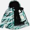 Glaciers Print Detachable Hood 2-Piece Snowsuit, Black - Snowsuits - 3