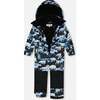 Polar Bears Print Detachable Hood One-Piece Snowsuit, Black - Snowsuits - 3