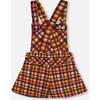 Milano Checketed Sleeveless Shortall, Plaid Magenta & Brown - Overalls - 4