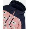 Flowers Print Hooded One-Piece Technical Snowsuit, Pink & Off-White - Snowsuits - 4