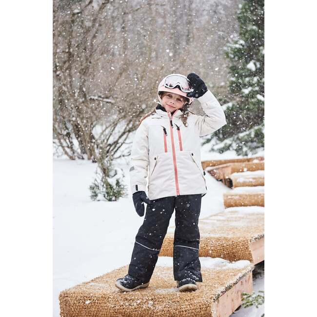 Hooded 2-Piece Technical Snowsuit, Off-White & Black - Snowsuits - 3