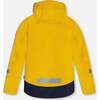 Hooded 2-Piece Technical Snowsuit, Yellow & Navy - Snowsuits - 4