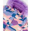 Landscape Print Detachable Hood 2-Piece Snowsuit, Mauve - Snowsuits - 7