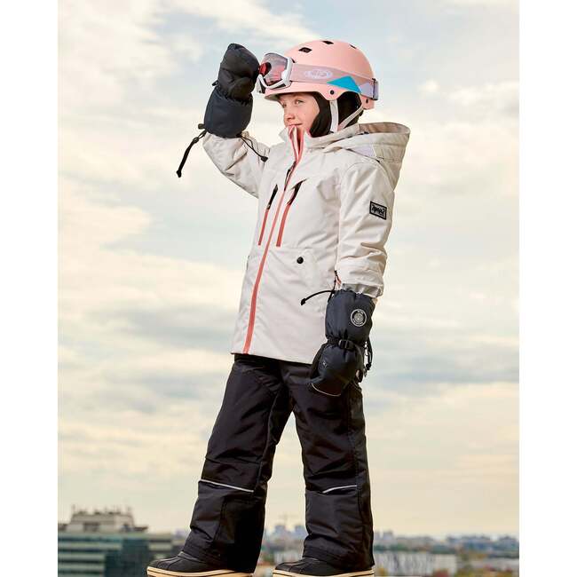 Hooded 2-Piece Technical Snowsuit, Off-White & Black - Snowsuits - 4