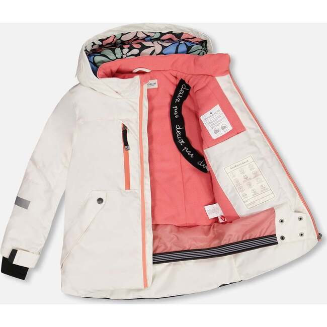 Hooded 2-Piece Technical Snowsuit, Off-White & Black - Snowsuits - 5