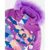 Landscape Print Detachable Hood One-Piece Snowsuit, Mauve - Snowsuits - 6