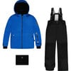 Detachable Hood 2-Piece Snowsuit, Royal Blue & Black - Snowsuits - 1 - thumbnail