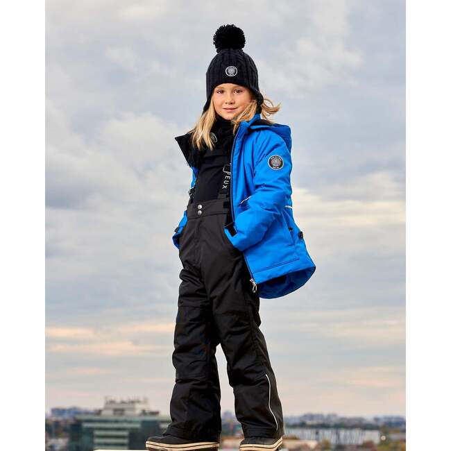 Detachable Hood 2-Piece Snowsuit, Royal Blue & Black - Snowsuits - 2