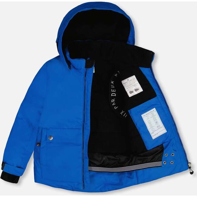 Detachable Hood 2-Piece Snowsuit, Royal Blue & Black - Snowsuits - 3