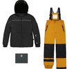 Detachable Hood 2-Piece Snowsuit, Black & Spice - Snowsuits - 1 - thumbnail