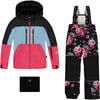 Color-Block Hooded 2-Piece Technical Snowsuit, Black - Snowsuits - 1 - thumbnail