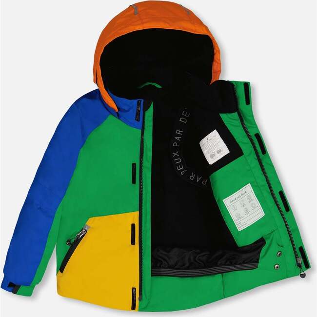 Color-Block Detachable Hood 2-Piece Snowsuit, Royal Blue & Multicolors - Snowsuits - 3