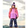 Color-Block Unicorns Print Detachable Hood 2-Piece Snowsuit, Purple & Coral - Snowsuits - 4