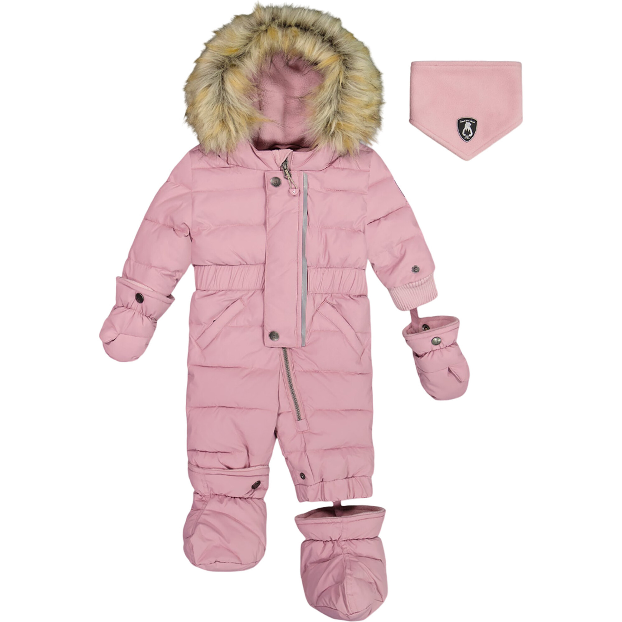 Baby Hooded One-Piece Snowsuit, Orchid - Snowsuits - 1