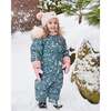 Baby Woodland Animals Print Hooded One-Piece Snowsuit For Car Seat, Sage - Snowsuits - 2