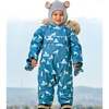 Baby Wolves Print Hooded One-Piece Snowsuit, Sage - Snowsuits - 2