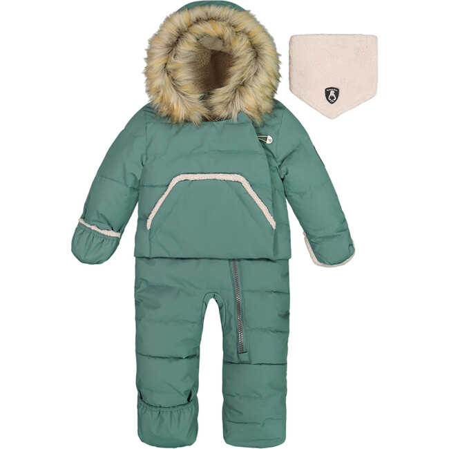 Baby Hooded One-Piece Snowsuit For Car Seat, Silver Pine