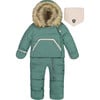 Baby Hooded One-Piece Snowsuit For Car Seat, Silver Pine - Snowsuits - 1 - thumbnail