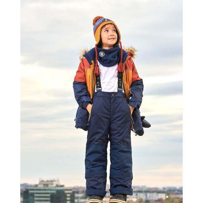 Color-Block Detachable Hood 2-Piece Snowsuit, Burnt Orange & Multicolors - Snowsuits - 2