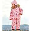 Baby Roses Print Hooded One-Piece Snowsuit For Car Seat, - Snowsuits - 2